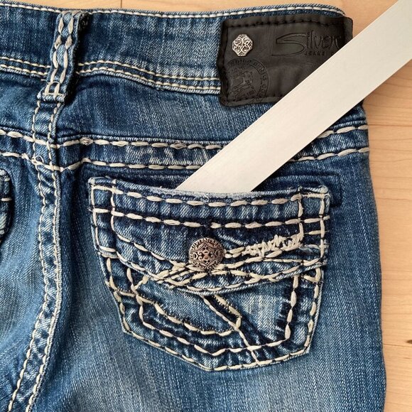 Silver Jeans Co. Suki Mid Straight leg 25 Womens Blue Denim Straight Leg Jeans - Picture 9 of 15